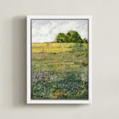 "Meadow Glow" - Art Print in Meadow Green by Kristi Visser - Framed Canvas