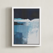 "Rushing Waterfall" - Art Print in Blue Waterfall by AlisonJerry - Framed Canvas