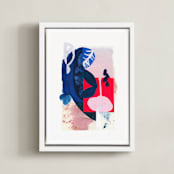 "In the Pink" - Art Print in Rose by Erin McCluskey Wheeler - Framed Canvas