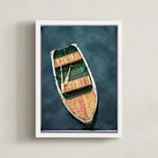 "Docked" - Art Print in Marine Blue by Tania Medeiros - Framed Canvas