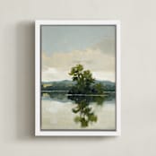"Tranquil Waters II" - Art Print in Lake by Stephanie Goos Johnson - Framed Canvas