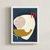 "CEPHEUS" - Art Print in Navy Blue by Keren Toledano - Framed Canvas