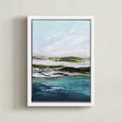 "Rugged Coast" - Art Print in Sea by Karen Kaul - Framed Canvas