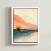 "Orange Sunset Scenery 1" - Art Print in Orange by Shina Choi - Framed Canvas