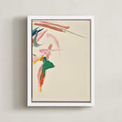 "Tropical Views 2" - Art Print in Cream and Multicolor by Caryn Owen - Framed Canvas