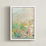 "English Garden II" - Art Print in Evergreen by Lindsay Megahed - Framed Canvas