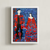 "Blue Rain" - Art Print in Raindrop by marcia biasiello - Framed Canvas