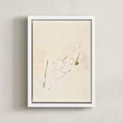 "Spring Abstract Diptych II" - Art Print in Cream by Caryn Owen - Framed Canvas