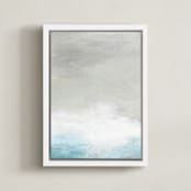 "Kissing The Shore I" - Art Print in Seafoam by Jenny Partrite - Framed Canvas