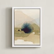 "Viridian Misty Lake II " - Art Print in Viridian by Shina Choi - Framed Canvas