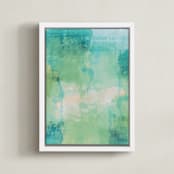 "Go with the Flow II" - Art Print in Celadon by Courtney Crane - Framed Canvas