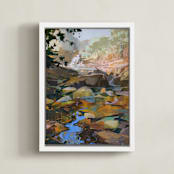 "Hold That Thought" - Art Print in Ochre by Jess Franks - Framed Canvas