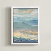 "New Terrain" - Art Print in Blue Slate by Julia Contacessi - Framed Canvas
