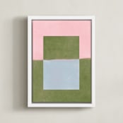 "Playground I" - Art Print in Moss by Kamala Nahas - Framed Canvas