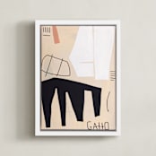 "GATTO" - Art Print in neutral by Keren Toledano - Framed Canvas