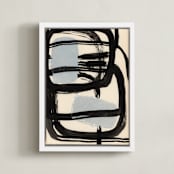 "Encapsulated Shapes II" - Art Print in Beige by Bethania Lima - Framed Canvas