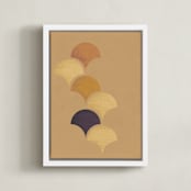 "Ginkgo Leaves" - Art Print in Marigold by Yohaku Oshima - Framed Canvas