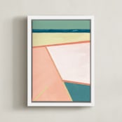 "I Think I Could Be Happy Here II" - Art Print in Earth Tone Green by Christina Flowers - Framed Canvas