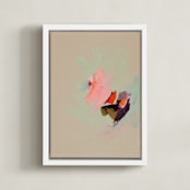 "Muted Abstract Diptych I" - Art Print in bright pink by Caryn Owen - Framed Canvas