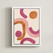 "Stories I" - Art Print in Skin Rose by Catilustre - Framed Canvas
