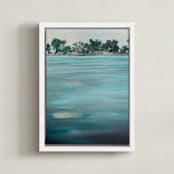 "Come Ashore" - Art Print in Mojito by Jen Florentine - Framed Canvas