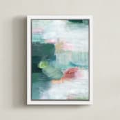 "Cascading Forest 2" - Art Print in Forest Green by AlisonJerry - Framed Canvas