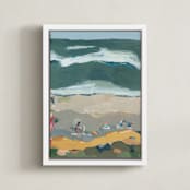 "Leucadia II" - Art Print in Pacific Blue by Rachel Mercier - Framed Canvas