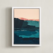 "Kona Seascapes I" - Art Print in Navy Blue by Caryn Owen - Framed Canvas