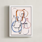 "vase outline" - Art Print in caramel by Cass Loh - Framed Canvas