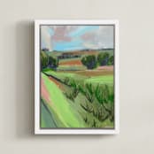"Swallow II" - Art Print in Green by Molly Mansfield - Framed Canvas