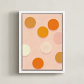 "Party" - Art Print in Salmon Pink by Alisa Galitsyna - Framed Canvas