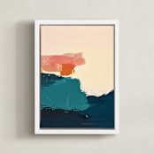 "Kona Seascapes II" - Art Print in Navy Blue by Caryn Owen - Framed Canvas