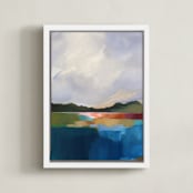 "Homeland" - Art Print in Blue Homeland by AlisonJerry - Framed Canvas
