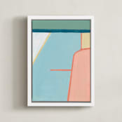"I Think I Could Be Happy Here I" - Art Print in Earth Tone Green by Christina Flowers - Framed Canvas