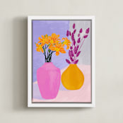 "Color Still" - Art Print in Orange, Purple, Pink by Marta Crea - Framed Canvas