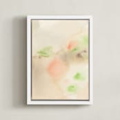 "A Secret Garden I" - Art Print in Beige by M Gloria Hunter - Framed Canvas