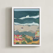 "Leucadia I" - Art Print in Pacific Blue by Rachel Mercier - Framed Canvas