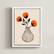 "rouge l" - Art Print in Poppy by Marabou Design - Framed Canvas