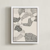 "Crossing Land II" - Art Print in Graphite Grey by Catilustre - Framed Canvas