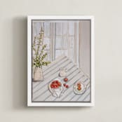 "Everyday Grace 1" - Art Print in Beige by Arohika Verma - Framed Canvas