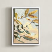 "Bay Laurel" - Art Print in Iced Tea by Khara Ledonne - Framed Canvas