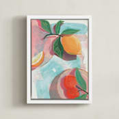 "Citrus Dream" - Art Print in Lemon by Kinga Subject - Framed Canvas