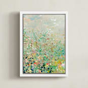 "English Garden I" - Art Print in Evergreen by Lindsay Megahed - Framed Canvas