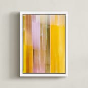 "Luminous Stripes 2" - Art Print in Golden Amber by Rebecca Rueth - Framed Canvas