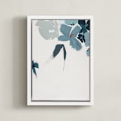 "Blue Garden Diptych II" - Art Print in Royal Blue by Caryn Owen - Framed Canvas