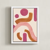 "Stories II" - Art Print in peach by Catilustre - Framed Canvas