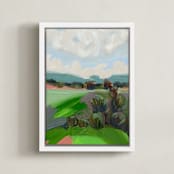 "Swallow I" - Art Print in Green by Molly Mansfield - Framed Canvas
