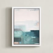 "Sage Fields ll" - Art Print in sage green by AlisonJerry - Framed Canvas