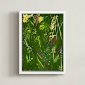 "A View in Green" - Art Print in Forest Green by Michael Hovitch - Framed Canvas