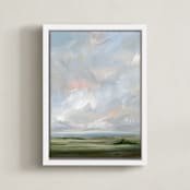 "Living Skies" - Art Print in Sky Blue by Nicole Walsh - Framed Canvas